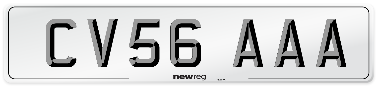 CV56 AAA Number Plate from New Reg